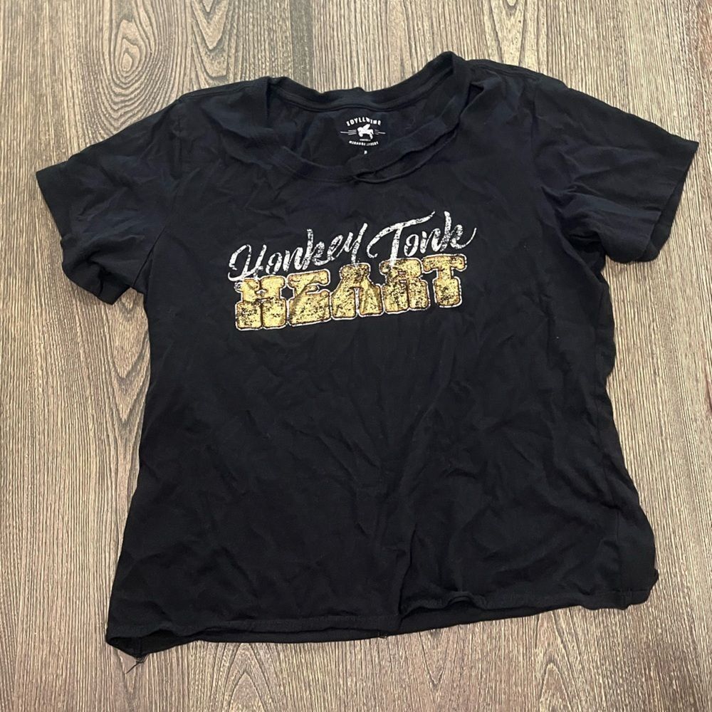 Miranda Lambert x Idyllwind Honky Tonk HEART Print T-Shirt Black Size Medium